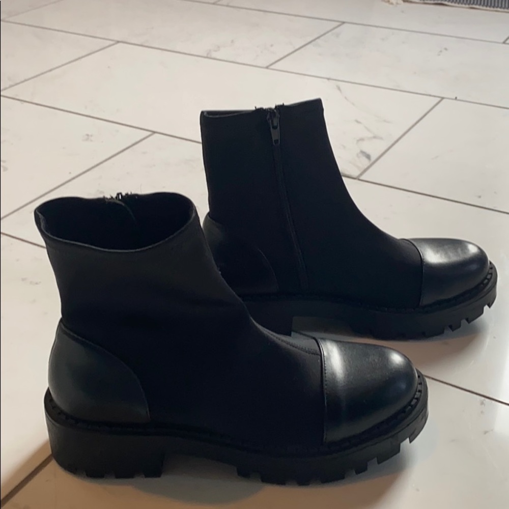 Urban Outfitters black zip up boots